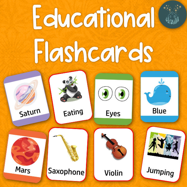 165 Printable Educational Flashcards for Kids - Alphabet, Numbers, Colors, and More.